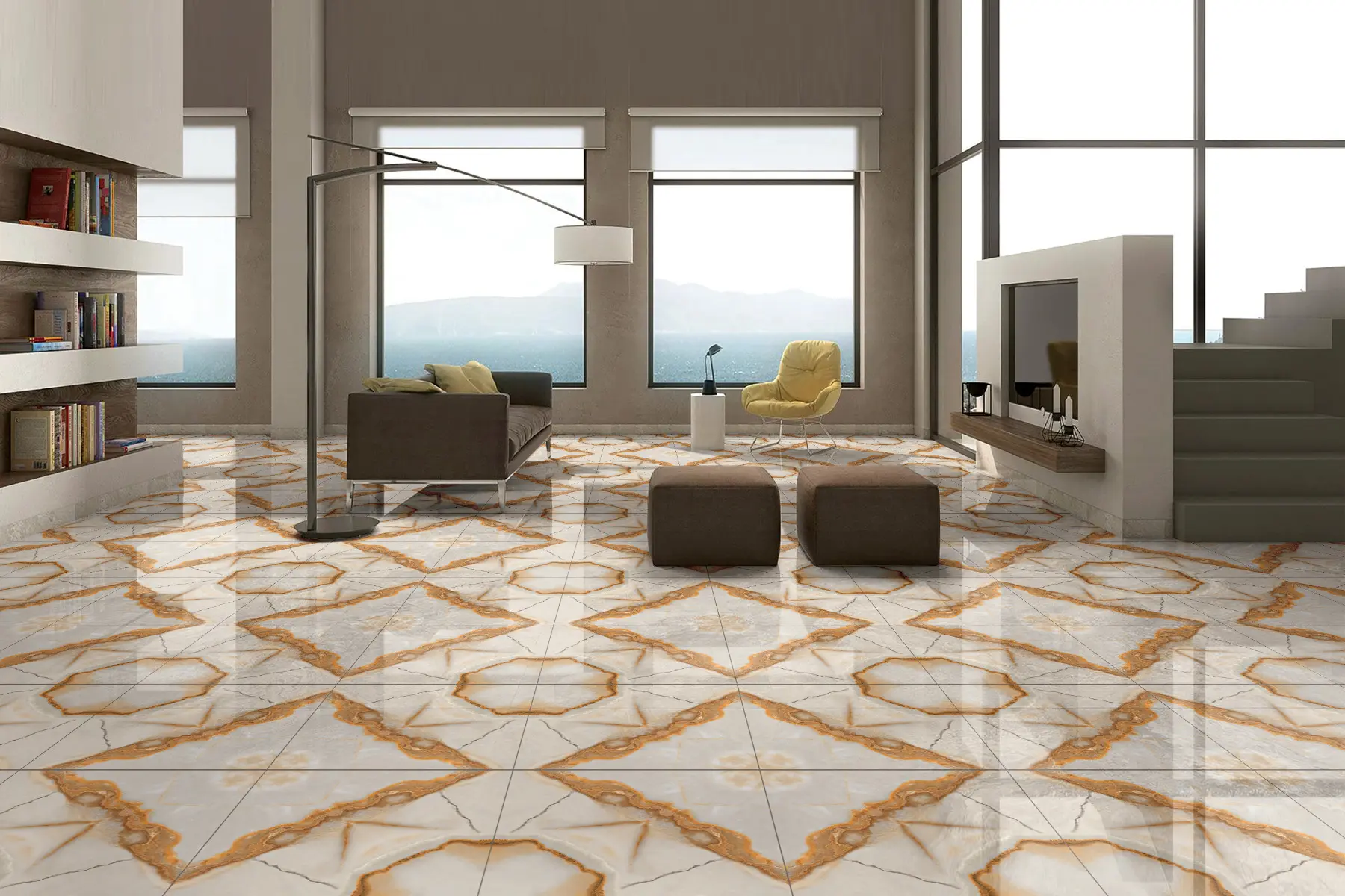 Indoor tile floor